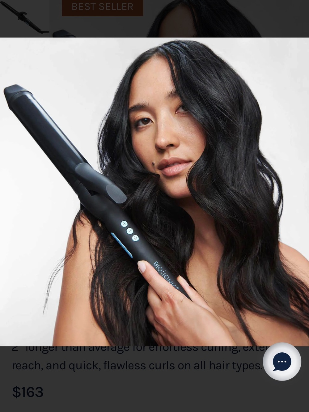 Like-new Bio Ionic Long Barrel Curling Iron 1”